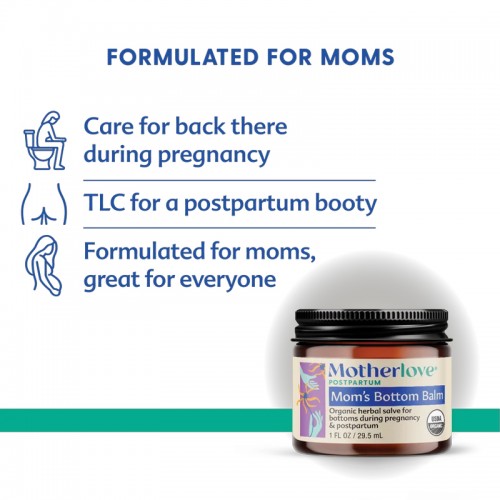 Motherlove Mom's Bottom Balm 1oz | Rhoid Balm | Made in USA | Organic herbal salve for bottoms during pregnancy & postpartum
